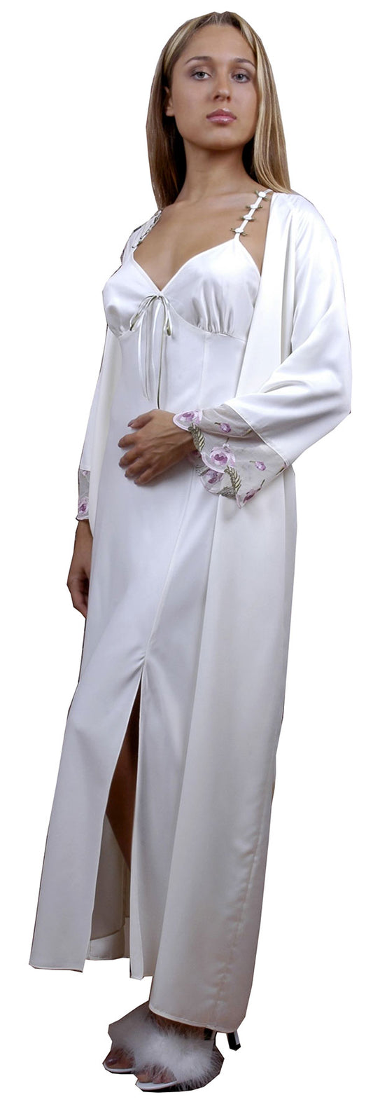 Women's Matte Satin Silky Long Robe #3010