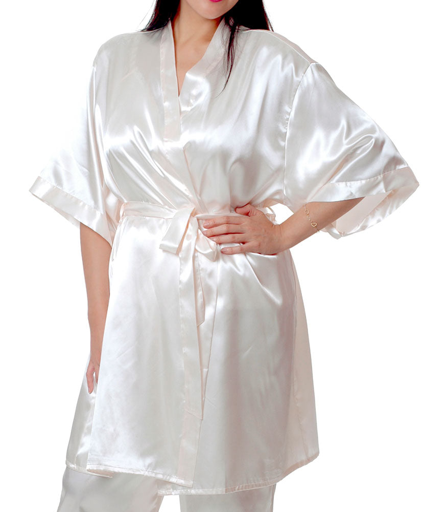 Women's Silky Classic Short Kimono Robe #3028