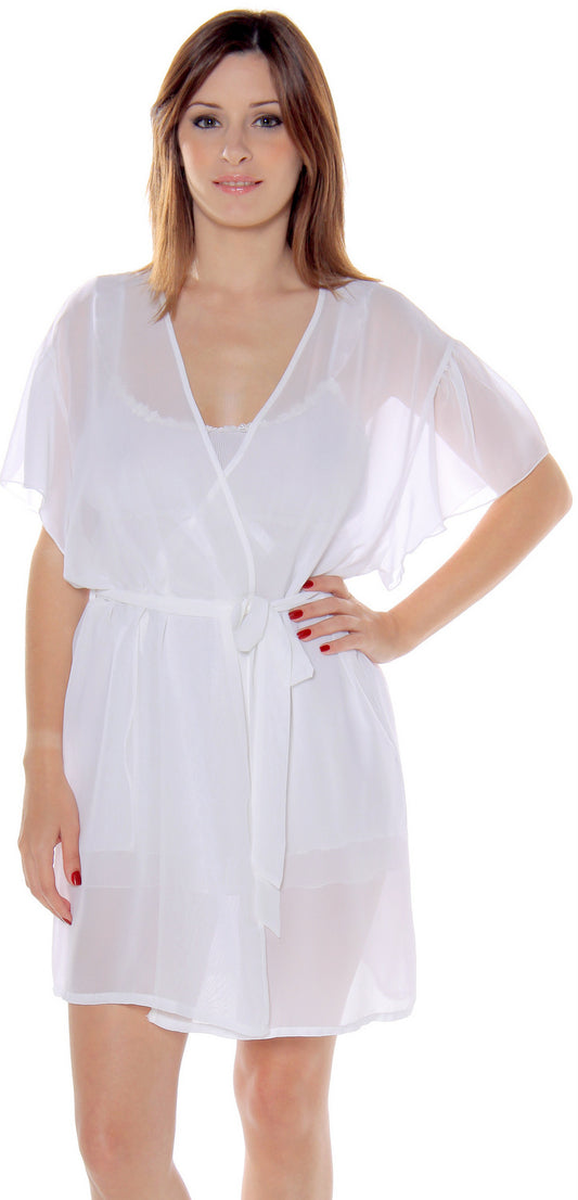 Women's Chiffon Short Wrap Robe #3073