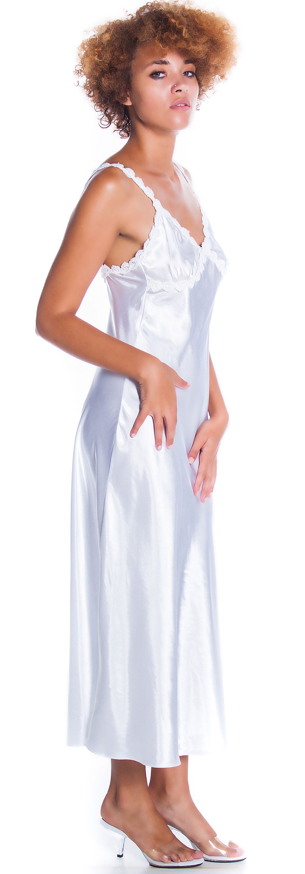 Women's Silky Nightgown With Venice Lace #6010