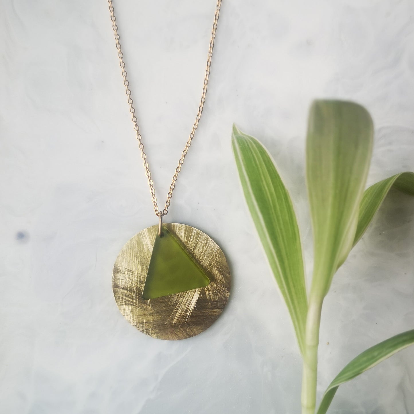 Green Triangle Necklace - BYB01