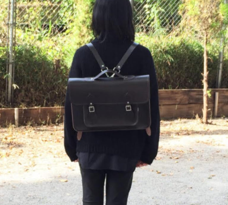 14.5'' Leather Satchel Backpack - ZA006