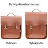 Chestnut Brown Leather City Backpack Plus - ZA001